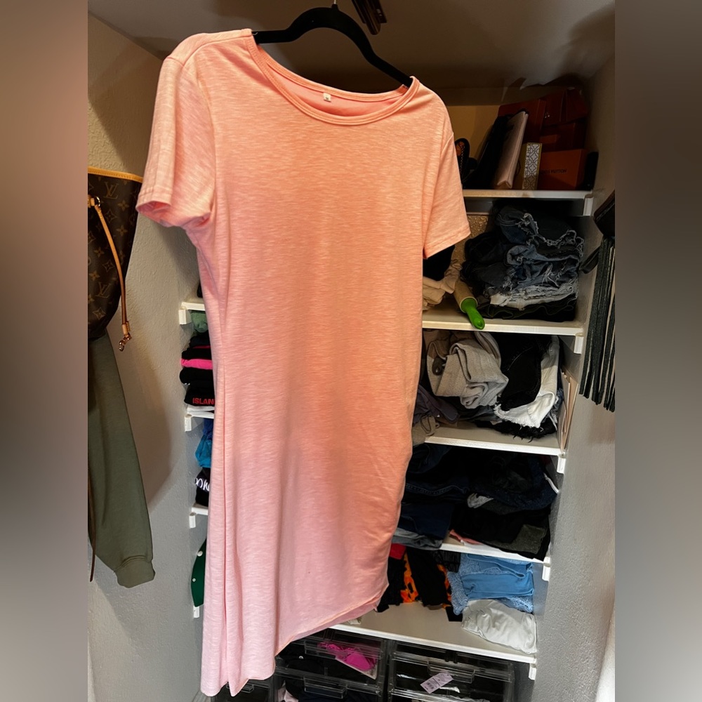 Pink T-shirt dress
